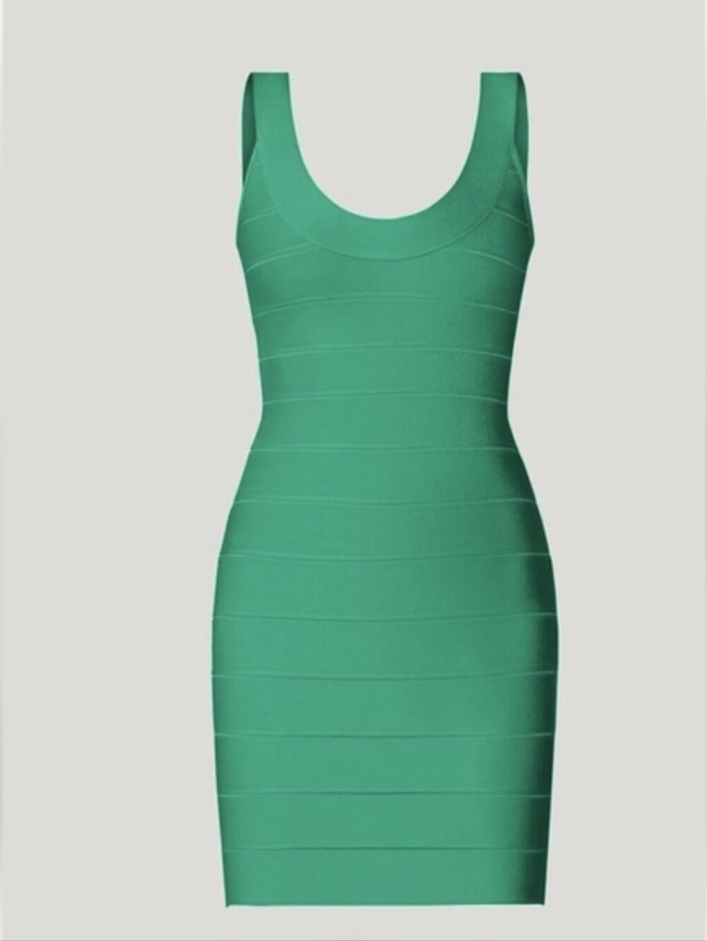 Herve Leger Green Textured Bandage Mini Dress. Size L - Picture 12 of 14